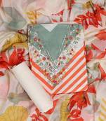 Multi embroidered unstitched dress material