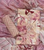 Peach dyed unstitched dress material