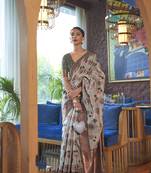 Rajtex Brown Woven Shimmer-Sarees With Blouse