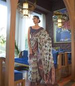 Rajtex Light Green Woven Shimmer-Sarees With Blouse