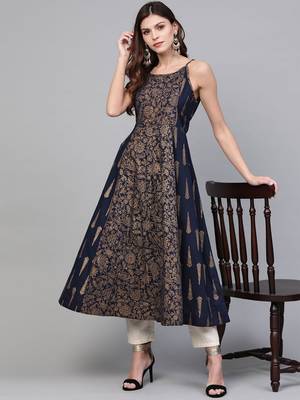 Pannkh women's printed strappy kurta 1
