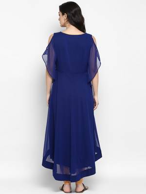 Pannkh women's  embroidered sheer asymmetric kurta 3