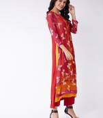 Pannkh women's lurex embellished sindoor kurta