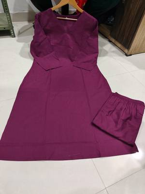 Violet Rayon Plain Kurti Set 2