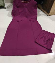 Violet Rayon Plain Kurti Set