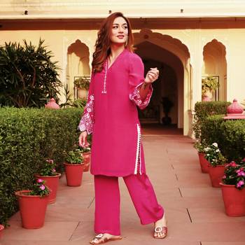 Rayon short kurti with pant 2