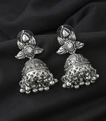 Leaf Shaped Oxidised Small Earrings