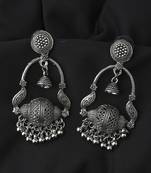 Long Intricate Designed Oxidised Earrings