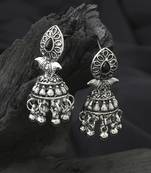 Pear Shaped Earrings With Black Bead