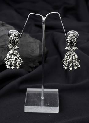 Pear Shaped Earrings With Black Bead 2