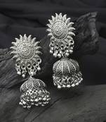 Sunburn Silver Oxidised Jhumkas