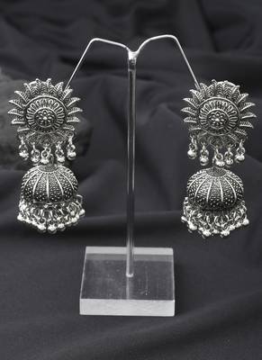 Sunburn Silver Oxidised Jhumkas 2