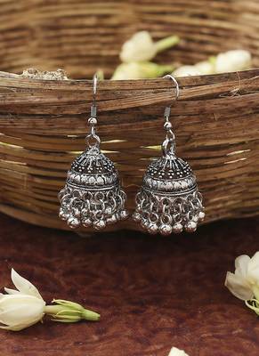 Oxidised Silver Small Jhumki 1