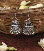 Oxidised Silver Small Jhumki