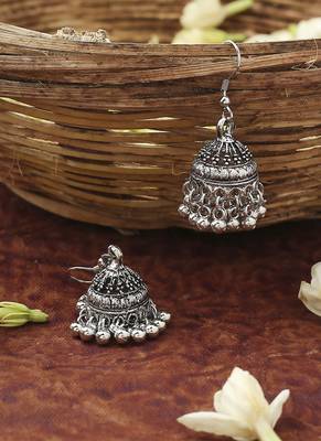 Oxidised Silver Small Jhumki 2