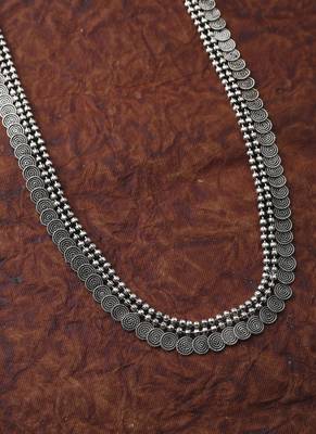 Oxidized Silver Circle Necklace Set With Earrings 1