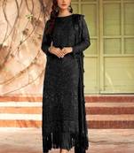Black georgette silk pakistani salwar suit with dupatta