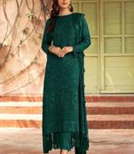 Green georgette silk pakistani salwar suit with dupatta