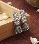 Oxidised Leaf Shaped Earrings
