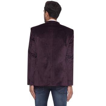 velvet jodhpuri bandhgala blazer for men (wine) 4