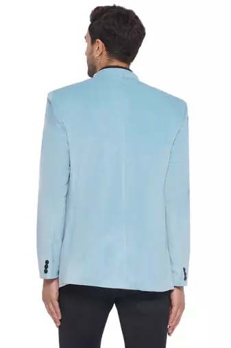 Turquoise Velvet Jodhpuri Bandhgala Blazer