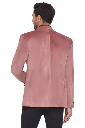 velvet jodhpuri bandhgala blazer for men (peach)