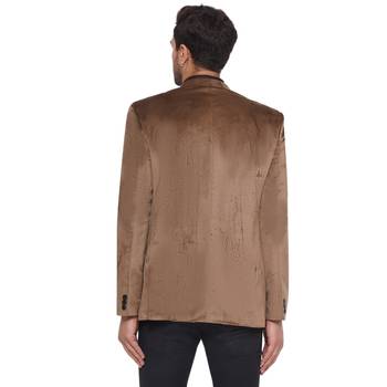 velvet jodhpuri bandhgala blazer for men (brown) 4