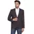 single-breasted collar two button round striped blazer for men (black)