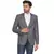 single-breasted collar two button round striped blazer for men (grey)
