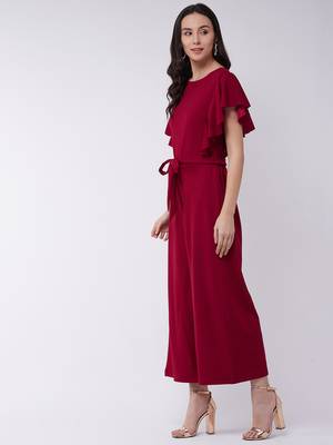 Zima leto women's solid jumpsuit with flared sleeves 2