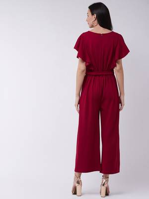Zima leto women's solid jumpsuit with flared sleeves 3