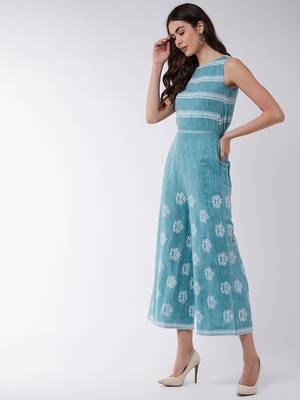 Pannkh women's cotton printed jumpsuit 2