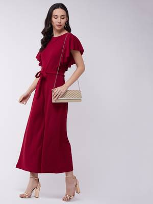 Zima leto women's solid jumpsuit with flared sleeves 1