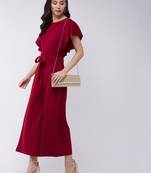 Zima leto women's solid jumpsuit with flared sleeves