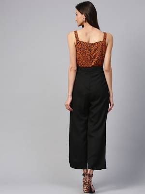 Zima leto women's brown animal print jumpsuit 3