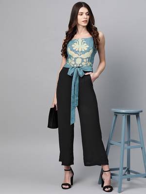 Zima leto women's printed yoke jumpsuit 1