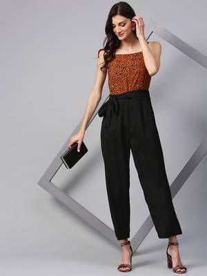 Zima leto women's brown animal print jumpsuit 1