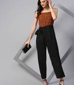 Zima leto women's brown animal print jumpsuit