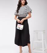 Zima leto women's monocromatic stripes crop top with solid pants