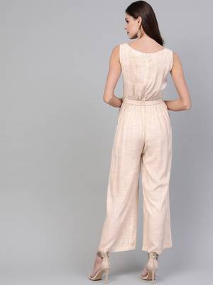 Pannkh women's allover printed jumpsuit with embroidery 3