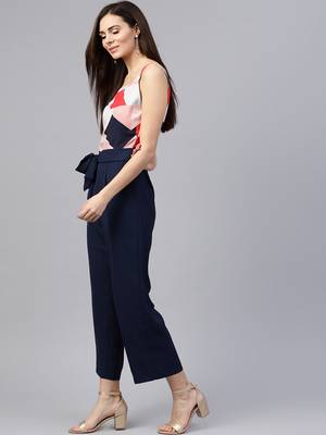 Zima leto women's pink abstract print jumpsuit 2