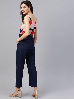Zima leto women's pink abstract print jumpsuit 3