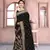 Black Sequin Zari Resham Embroidered Vichitra Silk Party Wear Saree With Matching Blouse Piece