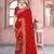 Red Sequin Zari Resham Embroidered Vichitra Silk Party Wear Saree With Matching Blouse Piece