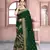 Bottle Green Sequin Zari Resham Embroidered Vichitra Silk Party Wear Saree With Matching Blouse Piece