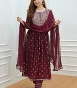 Rayon kurti with pant and dupatta