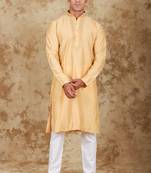 Handloom embroidered bisque kurta set by bluesaanchi