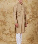Handloom embroidered ecru kurta set by bluesaanchi