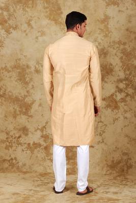 sunshine: handwoven embroidered kurta set cornsilk 3