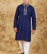 mirror magic blue men's kurta set
